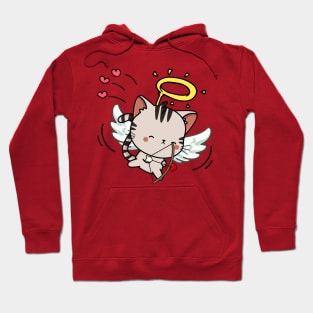 Cupid Tabby Cat Shooting Love Arrows on valentine's day Hoodie